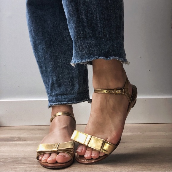 sold - Gold Kate Spade Sandals - Picture 1 of 3